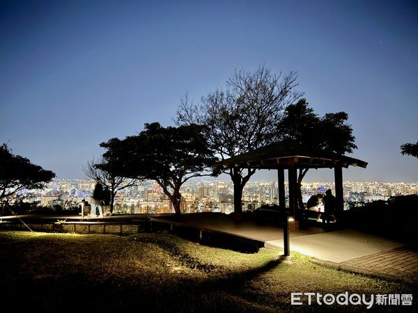 ▲桃園虎頭山環保公園,桃機一號,桃園夜景。（圖／記者彭懷玉攝）