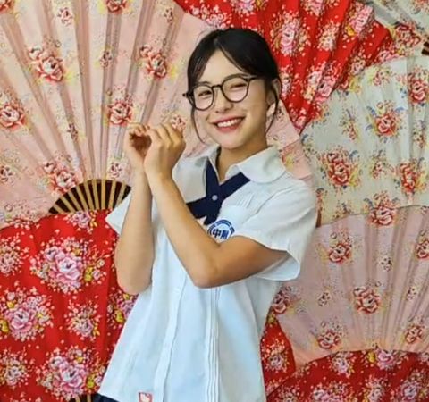 ▲啦啦隊女神李多慧到永靖。（圖／成美文化園提供）