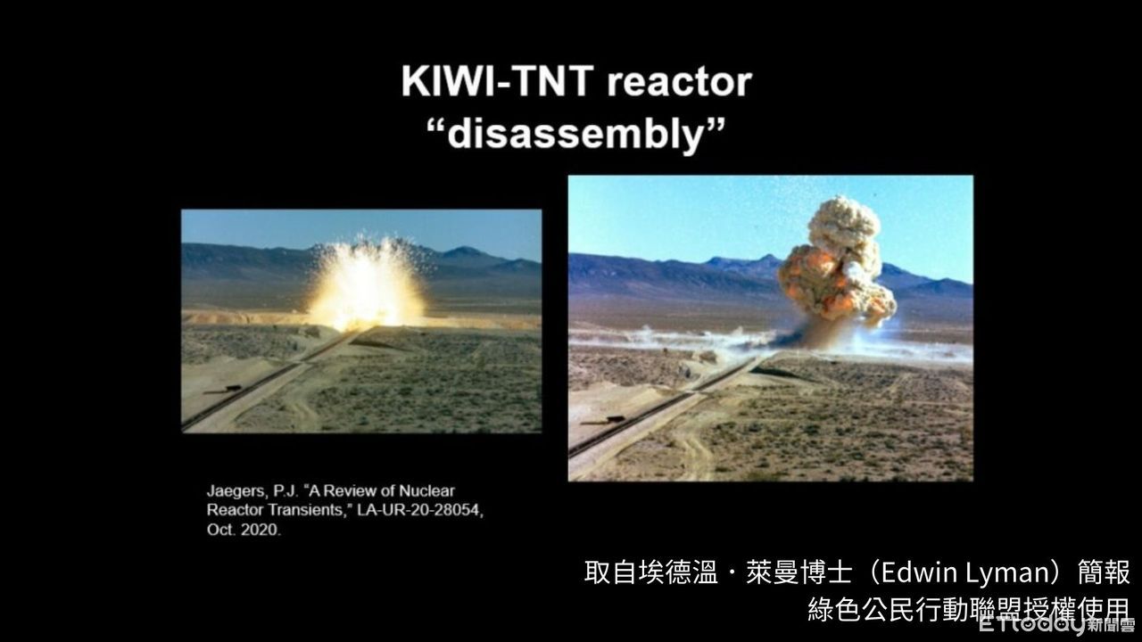 ▲▼綠色公民行動聯盟整理於2024年10月16日舉辦的講座「科學觀點看核能科技與風險—談核電延役與小型模組化反應爐（SMR）」，邀請憂思科學家聯盟（The Union of Concerned Scientists）核電安全主任埃德溫．萊曼博士（Edwin Lyman）進行線上演講。圖為 Kiwi-TNT反應爐的實驗照片。（圖／綠色公民行動聯盟提供）