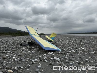 疑機械故障無法抬升…輕航機迫降花蓮溪河床！民航局現場勘查中