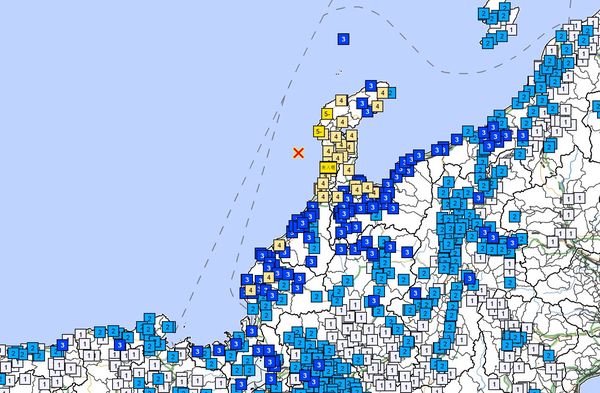 ▲▼快訊／日本石川縣能登半島22:47發生規模6.4地震　最大震度5弱。（圖／翻攝日本氣象廳）