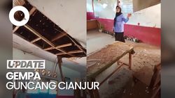 Video Kondisi Gedung Sekolah di Cianjur Rusak Seusai Diguncang Gempa