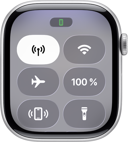 Centrul de control pe Apple Watch.