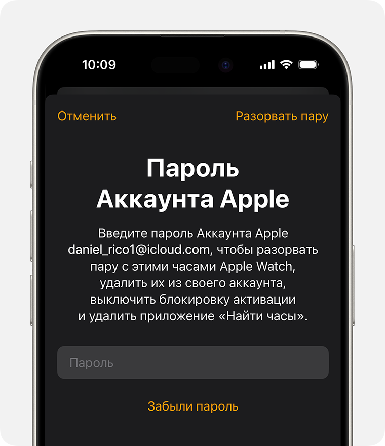 Запрос на ввод пароля к Аккаунту Apple для отключения блокировки активации