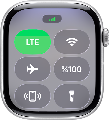 Apple Watch'taki Denetim Merkezi'nde tam hücresel sinyali.