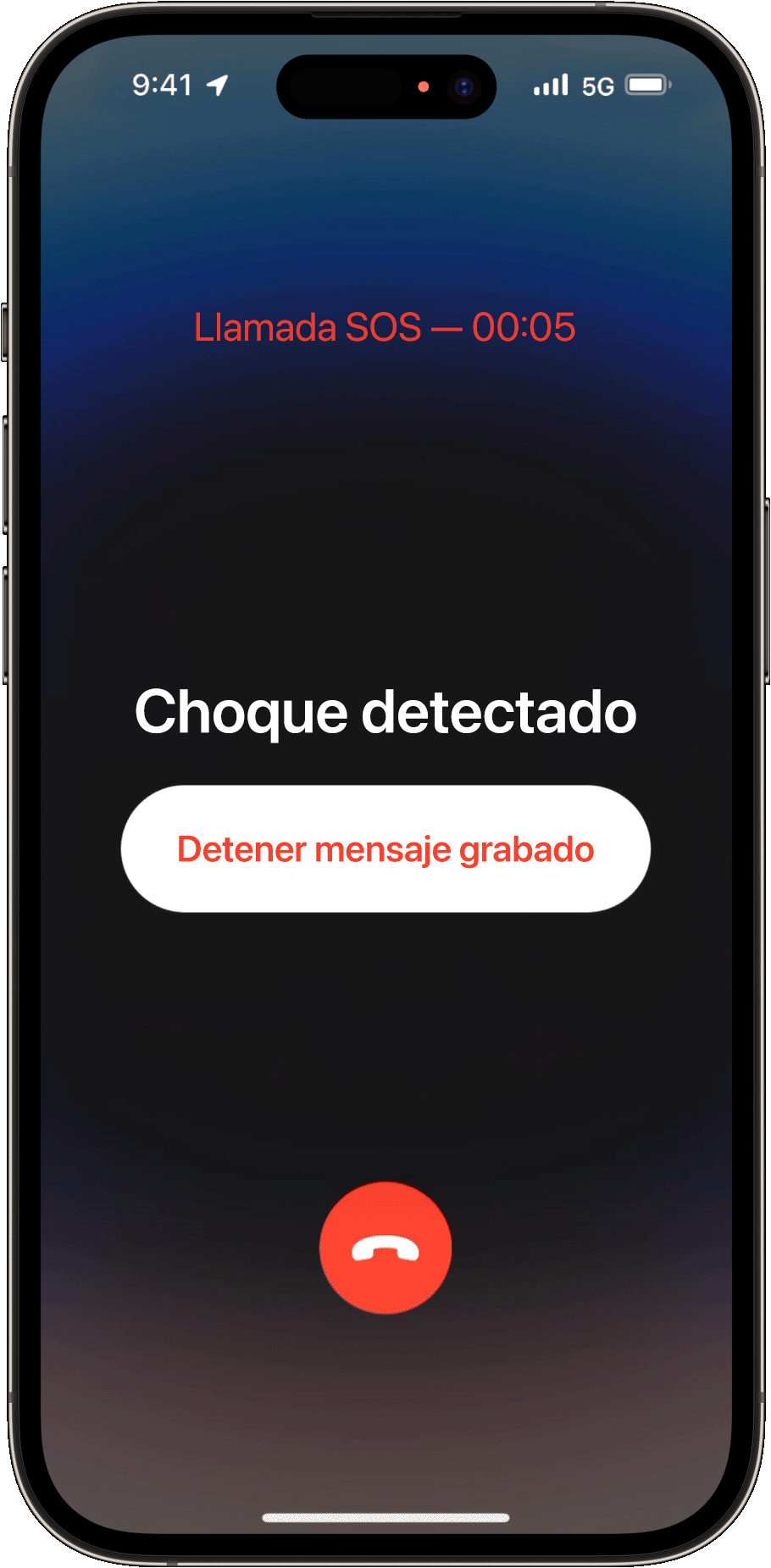 Cuando no respondes, el iPhone se comunica con los servicios de emergencia y reproduce un mensaje grabado