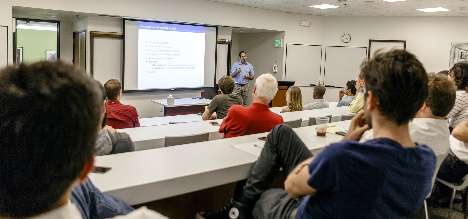 Omer Tamuz giving a presentation