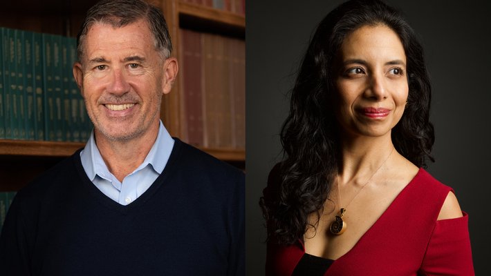 A composite image showing Michael Alvarez and Anima Anandkumar, side by side.