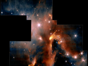 Um pormenor da Nebulosa NGC 1333 observada em 2023 com o telescópio espacial James Webb