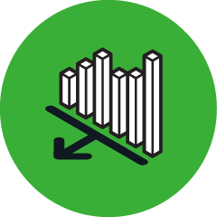 Bar graph with arrow