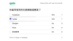 Qstn 隨用即丟簡易線上問答，收集意見即時產生結果