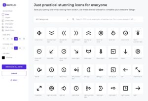 iconhub 免費向量圖示集，1700 種圖案、六種樣式可打包下載 SVG 檔