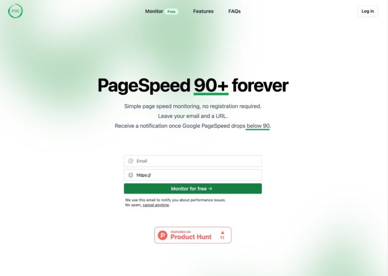 PageSpeed 90+ forever 提升網站使用體驗，監控 PageSpeed 評分變化