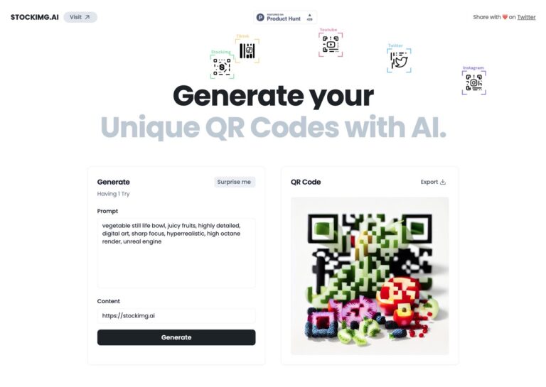 StockImg AI 特殊 3D 版 QR code 產生器，打造更具更性化顯示圖