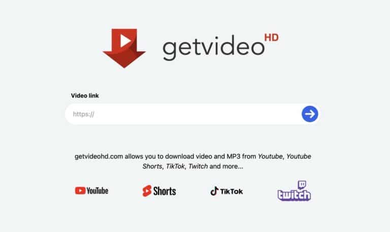 GetVideoHD 輕鬆從 YouTube、TikTok、Twitch 下載 MP4 和 MP3 影片