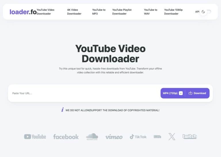 loader.fo：多功能線上影片下載器，支援多種平台、格式齊全（最高可達 4K 畫質）