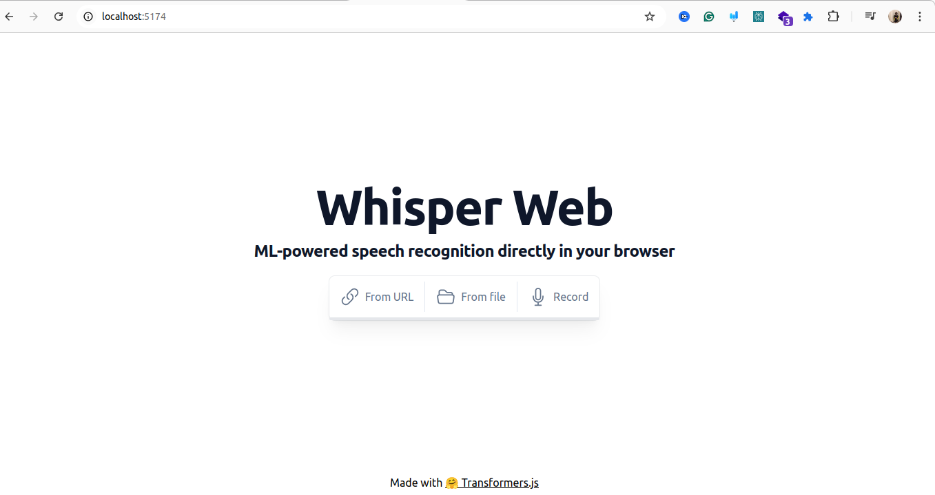 Whisper Web App in the Browser