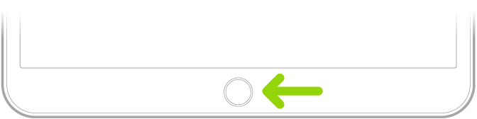 The Home button (Touch ID) at the bottom of iPad.
