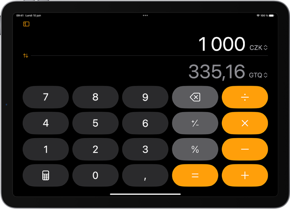 La calculette basique avec une conversion de devise.