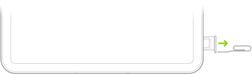 Cắm chiếc kẹp giấy hoặc dụng cụ tháo SIM vào lỗ nhỏ của khay SIM đựng ở sườn bên trái của iPad để tháo và lấy khay ra.