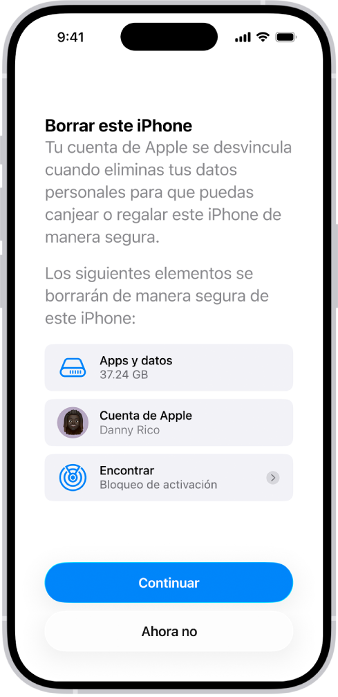 La pantalla Borrar este iPhone.