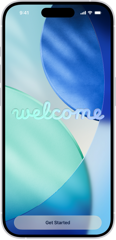 स्वागत स्क्रीन जो तब दिखती है, जब आप पहली बार अपना iPhone सेटअप करते हैं।