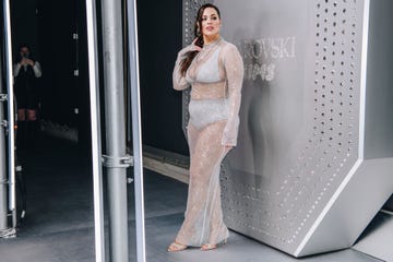 ashley graham wears a skims bra with swarovski crystals to illustrate a guide to the best bras for large breasts 2024