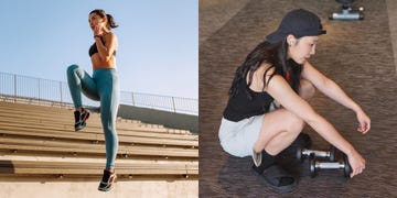 two images depicting fitness activities