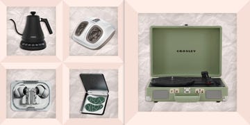 cosori kettle, foot massager, crosley vinyl player, eye patches, earbuds