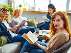 a group of people sitting on a couch