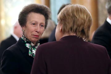 Princess Anne speaks with German Chancellor Angela Merkel