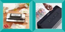 food vacuum sealers on counter with vegetables