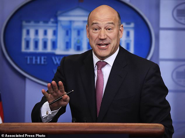 FILE - In this Jan. 23, 2018, file photo, White House chief economic adviser Gary Cohn, speaks to reporters during the daily press briefing in the Brady press briefing room at the White House, in Washington. Cohn is leaving the White House after breaking with President Donald Trump on trade policy. Cohn, the director of the National Economic Council, has been the leading internal opponent to Trump's planned tariffs on imports of steel and aluminum. (AP Photo/Manuel Balce Ceneta, File)