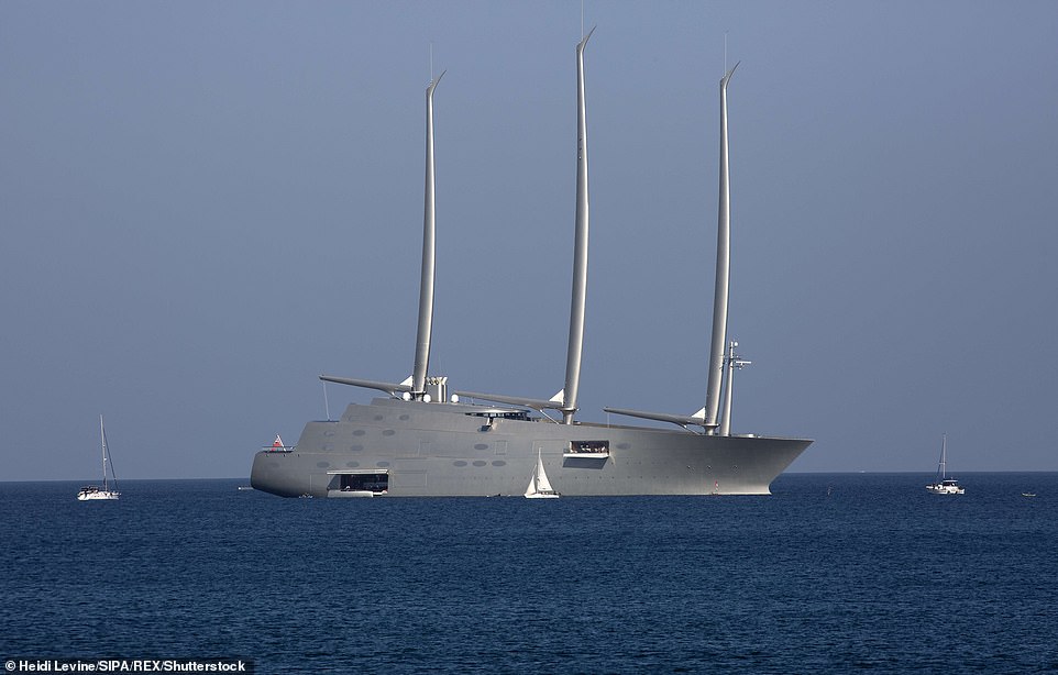 Sailing Yacht A is the world's largest sailing yacht at 468ft. The eye-catching floating home, which cost an estimated $450 million (£346 million) and was designed by Philippe Starck for Russian billionaire Andrey Melnichenko, is powered by hybrid diesel-electric