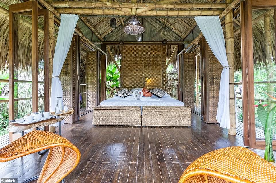 The unique one-bedroom homestay is situated on a five-acre organic farm, which leads down to a stream and small waterfall