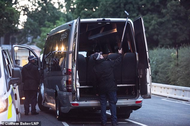 Sweet ride: The group was transported together in a fan following the sit-down dinner party