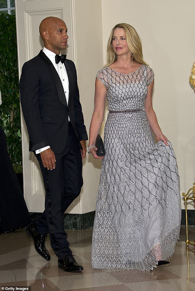 Powell Jobs previously dated former Washington DC Mayor Adrian Fenty, 48 (pictured together at a state dinner at the White House in 2016)