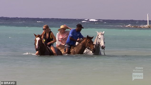 Horseback ride: Margaret, Jackie and Jennifer went horseback riding in the ocean