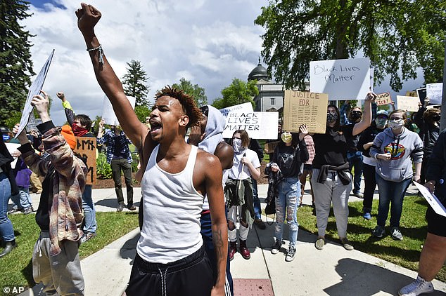 In Helena, Montana, protesters on Sunday demanded justice for George Floyd