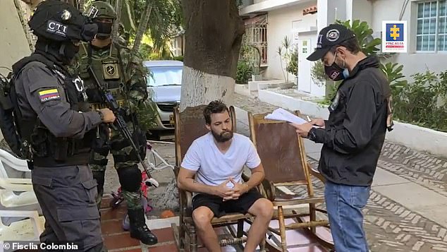 Joseph is seen before being taken into custody by police in Colombia on Tuesday