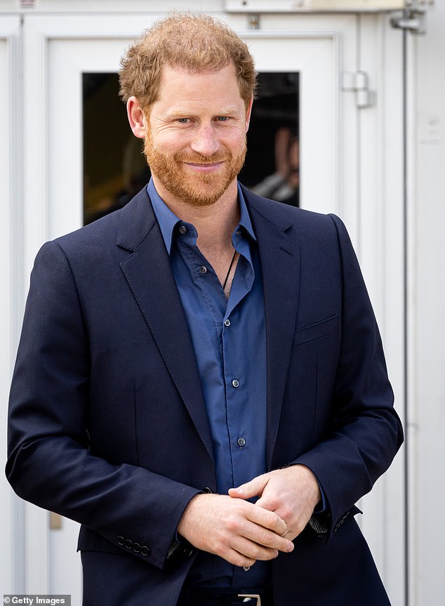 During the long labour, Diana read a book for the first six hours while Charles napped in a chair next to the bed, Town and Country Magazine reported. Pictured: Prince Harry at the Invictus Games in April 2022