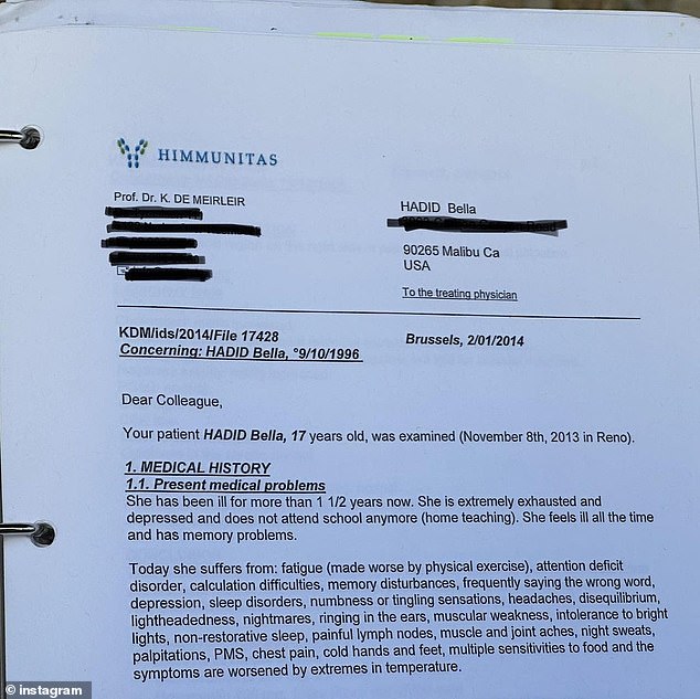 Numerous issues: One documented date from early 2014 detailed her symptoms, presumably from Lyme disease, which she had been suffering for '1 1/2 years' at that point