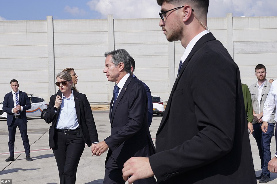 Blinken is being joined on his mission of peace by his Deputy Chief of Staff Tom Sullivan, State Department spokesperson Matthew Miller, Assistant Secretary for Near Eastern Affairs Barbara Leaf, Special Representative for Palestinian Affairs Hady Amr and Deputy Special Presidential Envoy for Hostage Affairs Steve Gillen.