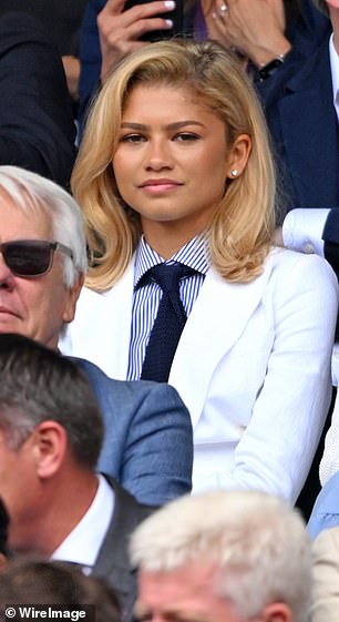 Zendaya caught the eye as she took to hr seat ahead of the sporting showpiece