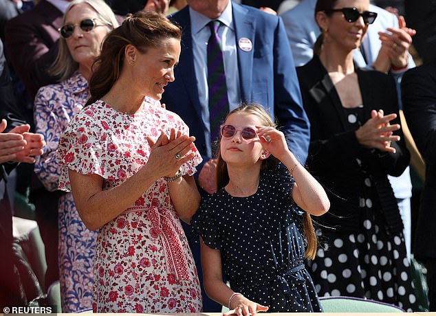 Princess Charlotte stayed with aunty Pippa as she watched her mother present the trophy