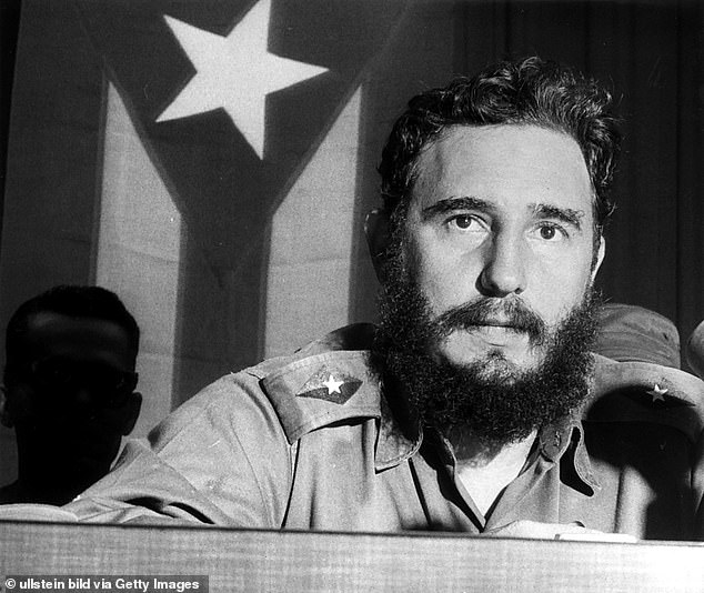 The story was widely shared after Trudeau praised Castro, pictured as a young man, as a 'larger than life legendary revolutionary' following his death in 2016