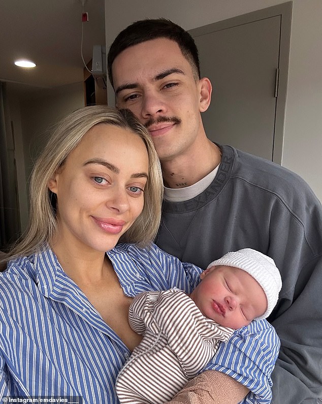 Em Davies has welcomed her first child with her fiancé Joel Gambin - a daughter named Isla