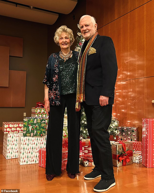 Graham's parents Joan and Jim seen in a Facebook post from 2023