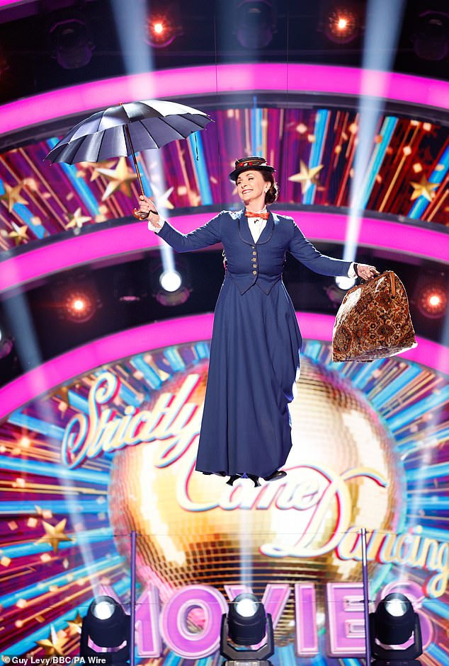 And there was a late arrival in the studio after as head judge Shirley Ballas flew into the studios from the rafters to Supercalifragilisticexpialidocious, dressed as the magical nanny Mary Poppins