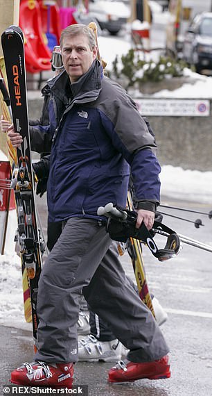 Pictured: Prince Andrew in Verbier in 2007